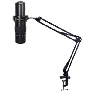 Microscope Articulated Arm Stand Spot Light Set, Gooseneck Light C Mount Lens Holder 26mm-52mm Adjustable Clamp, HDMI USB Camera Lens Electronic Soldering Repairing Stand (Microscope Stand)