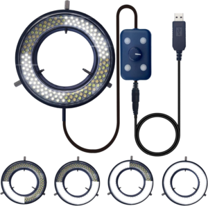 144 4 zone 1 Chiefix Microscope 144-LED 4 Zone Individual domming Ring Light for Soldering Repair Camera