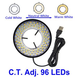 CT Adj 96 Led-1-1 Chiefix Microscope 96-LED Cool Warm Ring Light for Soldering Repair Industrial Camera