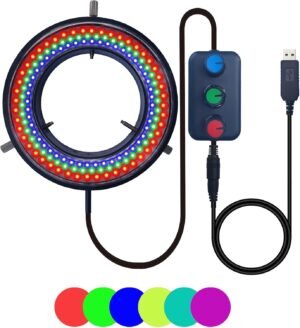 rgb Chiefix Microscope 144-Led RGB Individual domming Ring Light for Soldering Repair Camera